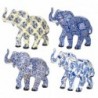 Figure Elephant Pack 4 unités Figures | Africain et éléphants bleus - 11x6x12 cm