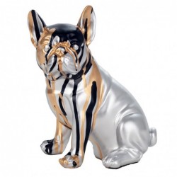 Figure Bulldog Figures français | Animaux en argent - 20x11x15 cm