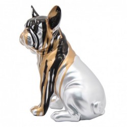 Figure Bulldog Figures français | Animaux en argent - 20x11x15 cm