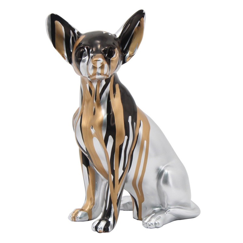 Figure Chiuaua Dog Figures | Animaux en argent - 25x11x16 cm