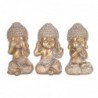 Signes Grimalt By SIGRIS-Buddha no ve-ye-Speak Pack 3 unités Figures | Bouddhas dorés - 16x10x10 cm