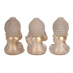 Signes Grimalt By SIGRIS-Buddha no ve-ye-Speak Pack 3 unités Figures | Bouddhas dorés - 16x10x10 cm