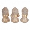 Signes Grimalt By SIGRIS-Buddha no ve-ye-Speak Pack 3 unités Figures | Bouddhas dorés - 16x10x10 cm