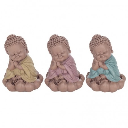 Bouddha Figure Méditer Pack 3 unités Figures | Bouddhas bruns - 12x9x9 cm