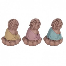 Bouddha Figure Méditer Pack 3 unités Figures | Bouddhas bruns - 12x9x9 cm