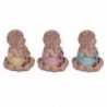 Bouddha Figure Méditer Pack 3 unités Figures | Bouddhas bruns - 12x9x9 cm