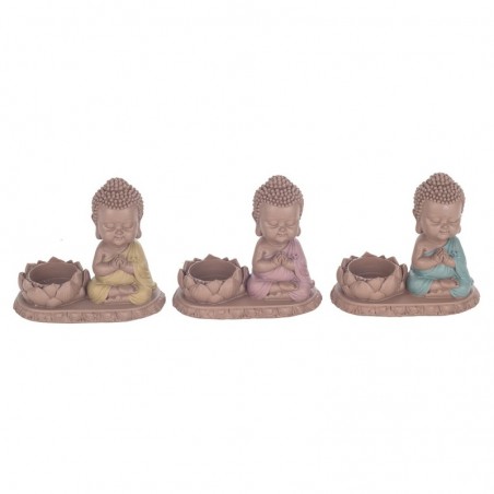 Figure Bouddha Porta Pack 3 unités Figures | Bouddhas bruns - 11x7x13 cm