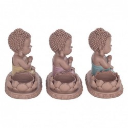 Figure Bouddha Porta Pack 3 unités Figures | Bouddhas bruns - 11x7x13 cm