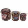 Origin Home Decor - Bookles Route 66 Pack 3 Unités de meubles | Baules brunes - 43x40x40 cm