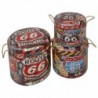 Origin Home Decor - Bookles Route 66 Pack 3 Unités de meubles | Baules brunes - 43x40x40 cm