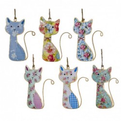 Décor d'origine - Pack 6 unités Décoration de Seigle Cat | Pendants multicolores - 15x0x10 cm