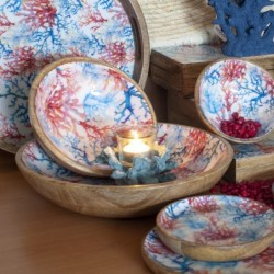 Décor de maison d'origine - Bowl Coral Kitchen | Boîtes et plateaux bleus - 7x30x30 cm