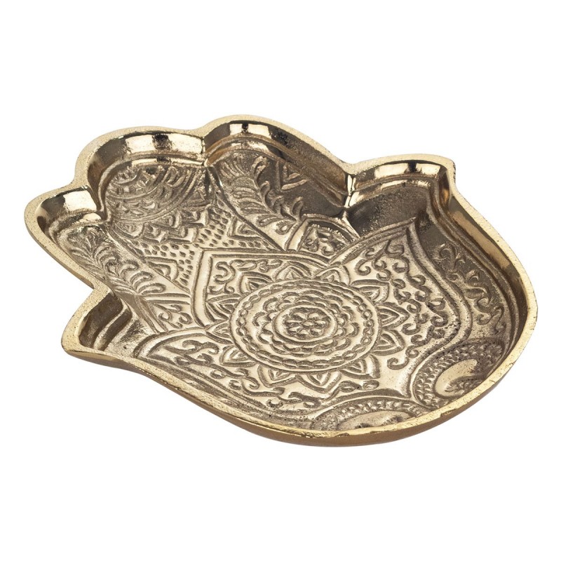 Origine de décoration intérieure - Fatima Hand Plate Gift | Gold Natura Compléments - 2x18x20 cm