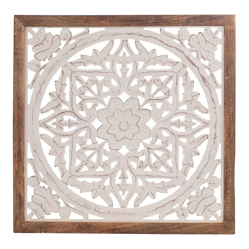 Origine de décoration intérieure - Mosaic Adorno Wall Adorning | Plaques en bois blanc - 63x3x63 cm