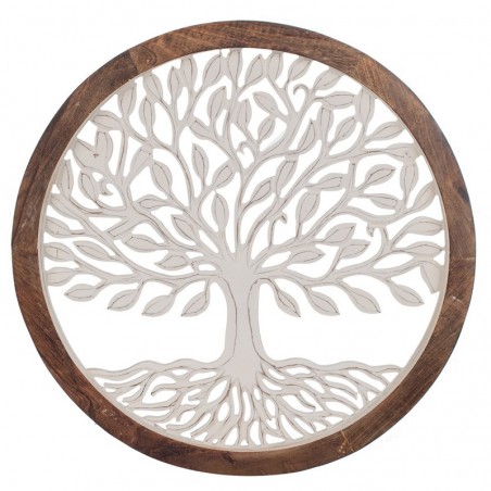 Origin Home Decor - Tree Adorno Life Adorno Mur | Plaques en bois blanc - 63x3x63 cm