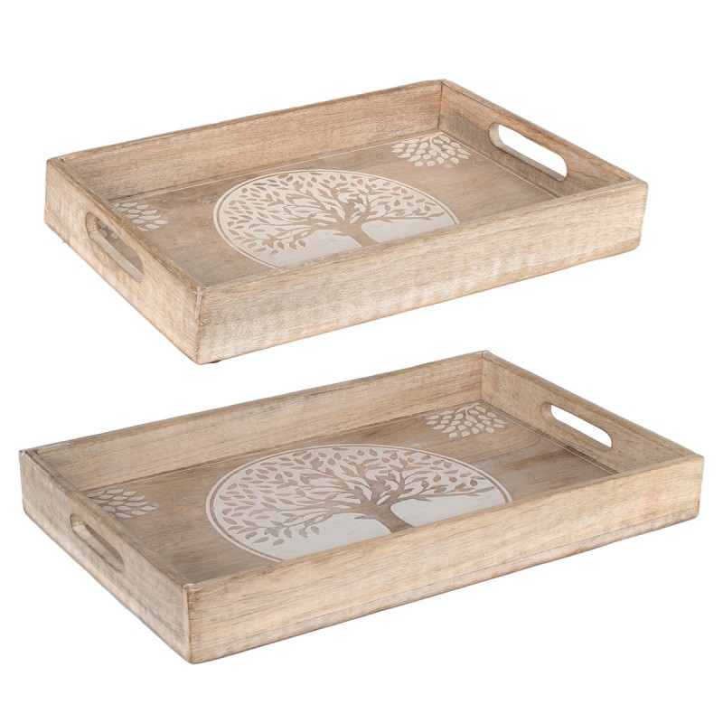 Origin Home Decor - Trays Trays Pack Pack 2 unités Décoration | Plateaux bruns - 5x27x43 cm