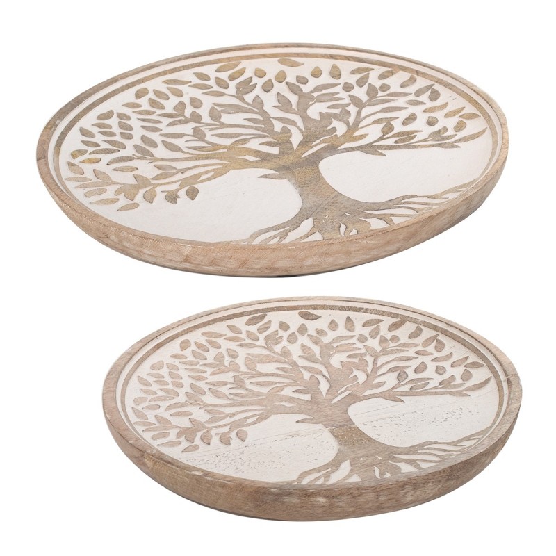 Origin Home Decor - Days Life Pack 2 unités Décoration | Plateaux bruns - 2x25x25 cm