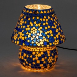 Origin Home Decor - Meubles de la lampe marocaine | Lampes bleues - 22x18x18 cm