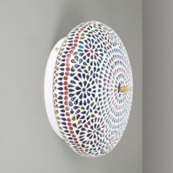 Décor d'origine - Meubles de lampe murale en mosaïque | Lampes bleues - 12x26x26 cm