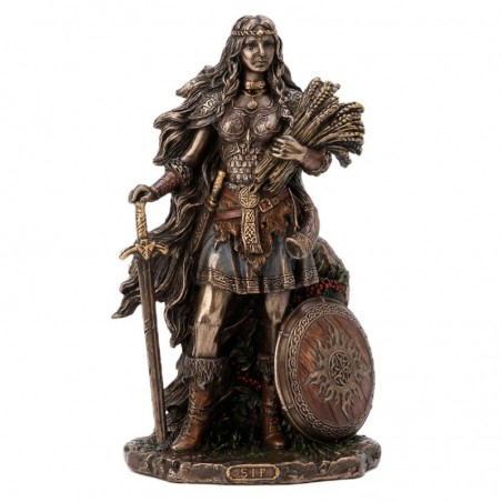 Décor d'origine - Figure Déesse Lady SIF NORD Figures | Bronze d'or - 21x9x12 cm