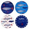 Origin Home Decor - Salvamantel Fish Pack 4 unités Cuisine | Bleu et 0x20x20 cm