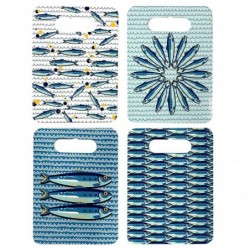 Origin Home Decor - Salvamantel Fish Pack 4 unités Cuisine | Bleu et 0x18x24 cm