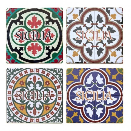 Origin Home Decor - Hydraulic Coasters Pack Sicily Pack 4 unités Cuisine | Multicolore Coasters - 0x11x11 cm