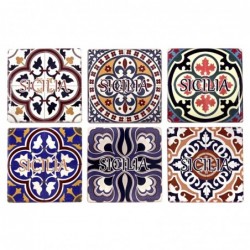 Origin Home Decor - Magnetic Sicily Pack 6 unités Cadeau | Magnétique multicolore - 0x6x6 cm