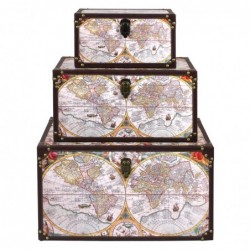 Origin Home Decor - Bareles World Pack 3 Unités de meubles | Baules grises - 34x36x60 cm