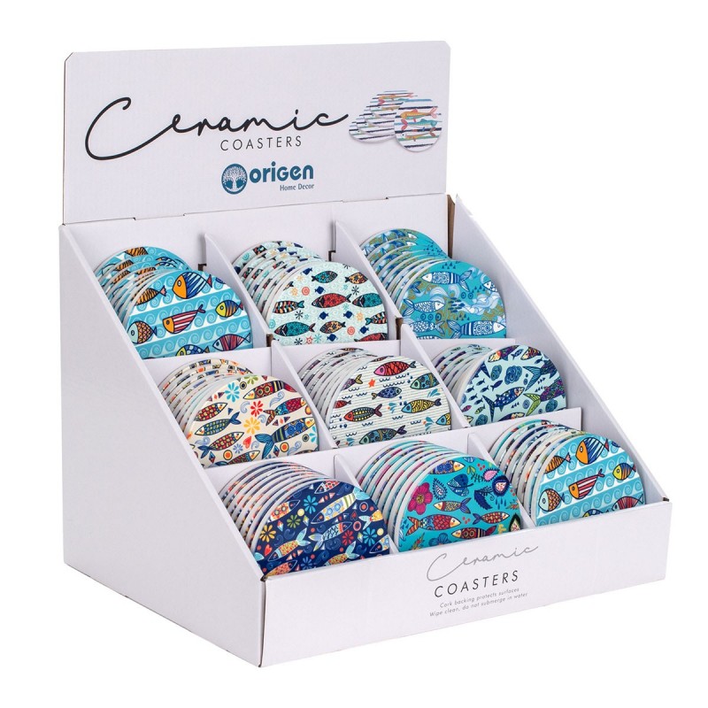 Origin Home Decor - Packs Pack de poissons d'exposant 72 Unités de cuisson | Multicolore Coasters - 0x11x11 cm