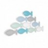 Origin Decor Home - Wall Adorno Fish Wall Adorno | Plaques en bois bleu - 27x3x64 cm