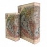 Origin Home Decor - Boxes Book World Pack 2 unités Décoration | Boîtes de livres brunes - 27x7x18 cm