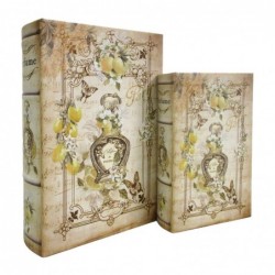 Origin Home Decor - Boxes Book Pack 2 unités Décoration | Boîtes de livres brunes - 27x7x18 cm