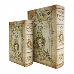 Origin Home Decor - Boxes Book Pack 2 unités Décoration | Boîtes de livres brunes - 27x7x18 cm