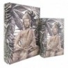 Origin Home Decor - Buddh Bouddh Bouddh Pack 2 unités Décoration | Boîtes de livre gris - 27x7x18 cm