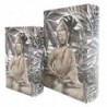 Origin Home Decor - Buddh Bouddh Bouddh Pack 2 unités Décoration | Boîtes de livre gris - 27x7x18 cm