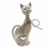 Origine de décoration intérieure - Figure Cat Figures | Animaux gris - 23x5x10 cm