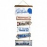 Origin Home Decor - Wall Wall Isla Bonita Adorno Wall | Plaques en bois bleu - 70x0x35 cm