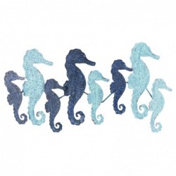 Origin Home Decor - Wall Adorno Halls Mar Adorno mur | Appliques en métal bleu - 40x2x78 cm