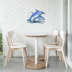 Origine de décoration intérieure - mur mur de mur des dauphins | Jardin bleu - 32x2x45 cm