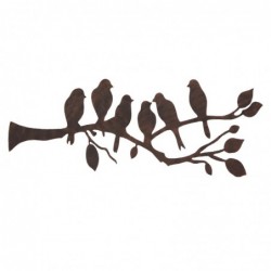 Origin Home Decor - Wall Adorno Rama Birds Adorno Wall | Appliques en métal brun - 37x0x100 cm