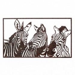 Origin Decor Home - Wall Adorno Zebras Mur Adorno | Appliques en métal brun - 53x1x92 cm