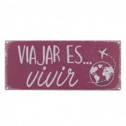 Origin Home Decor - Mur Adorno Life Life Life Wall Mur | Plaques de métal rouge - 13x0x31 cm