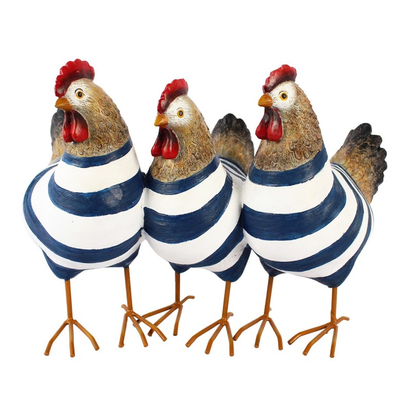 Origin Home Decor - Figure Gallina Pack 3 unités Figures | Animaux bleus - 23x16x33 cm