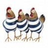 Origin Home Decor - Figure Gallina Pack 3 unités Figures | Animaux bleus - 23x16x33 cm