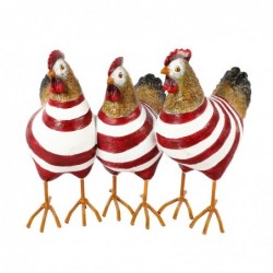 Origin Home Decor - Figure Gallina Pack 3 unités Figures | Animaux rouges - 16x11x22 cm