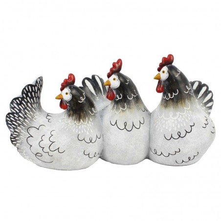 Origin Home Decor - Figure Gallina Pack 3 unités Figures | Animaux blancs - 16x16x33 cm