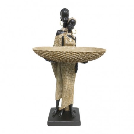 Origine de décoration intérieure - Figure de figure africaine | Éléphants africains et bruns - 36x12x20 cm