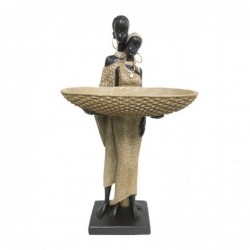 Origine de décoration intérieure - Figure de figure africaine | Éléphants africains et bruns - 36x12x20 cm