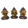 Origin Home Decor - Figure Ganesha Pack 3 unités Figures | Bouddhas dorés - 17x9x11 cm